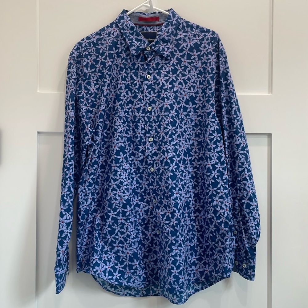 Tommy Bahama Mens’s Floral Blue Long Sleeve Top Large